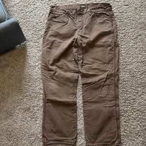 Brown Casual Lined Work Pants